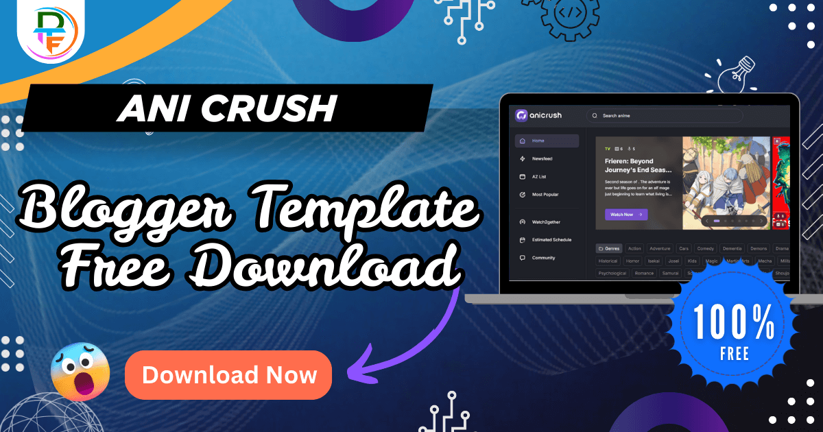 Anicrush Premium Blogger template free download 2026 anime blogger theme