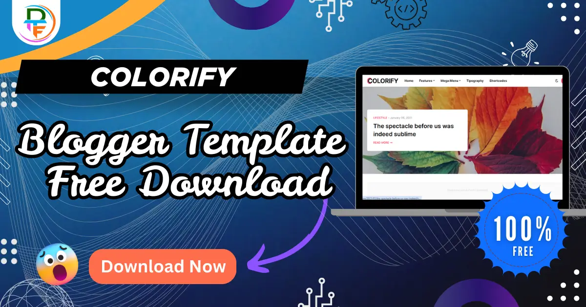 Colorify Premium Blogger template free download 2026