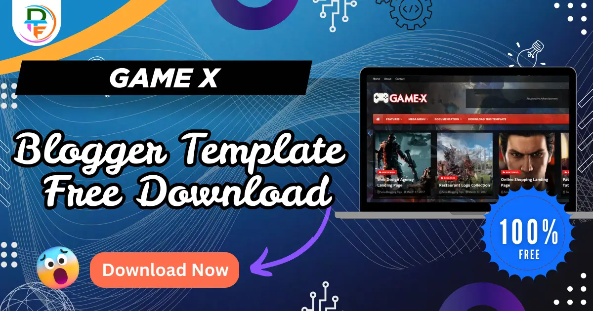 Game X Premium Blogger template free download 2026
