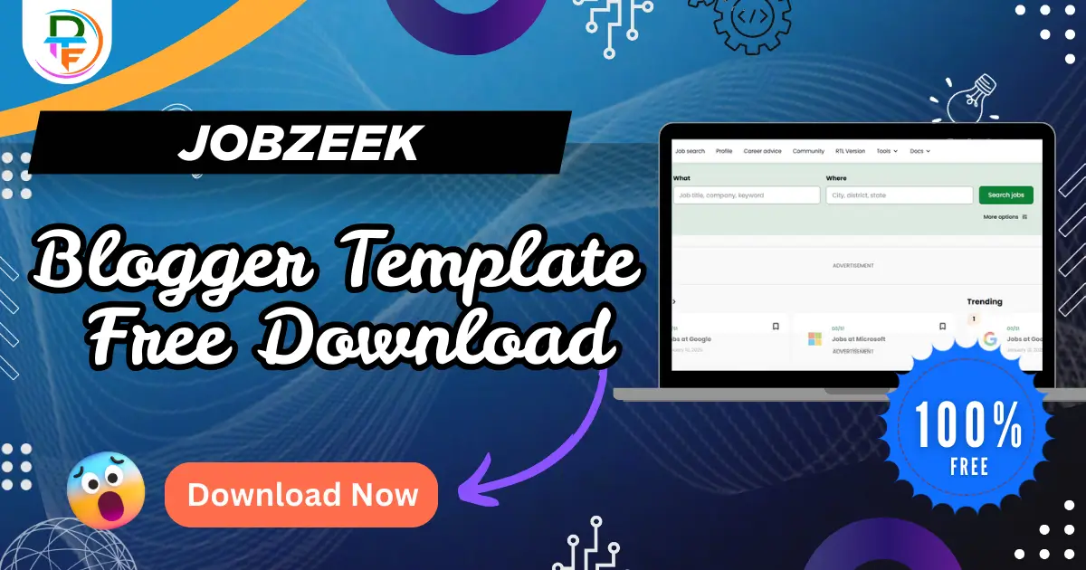 JobZeek v1.1 Premium Blogger Template Free Download 2026 Dashboard