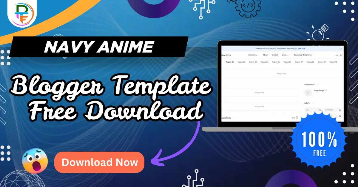Navy Anime Premium Blogger Template Free Download 2026 Interface
