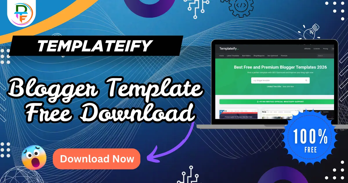 Templateify Premium Blogger template free download 2026 responsive blogger theme