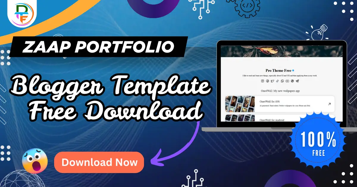 Zaap Portfolio Premium Blogger Template Free Download 2026 Dashboard Preview